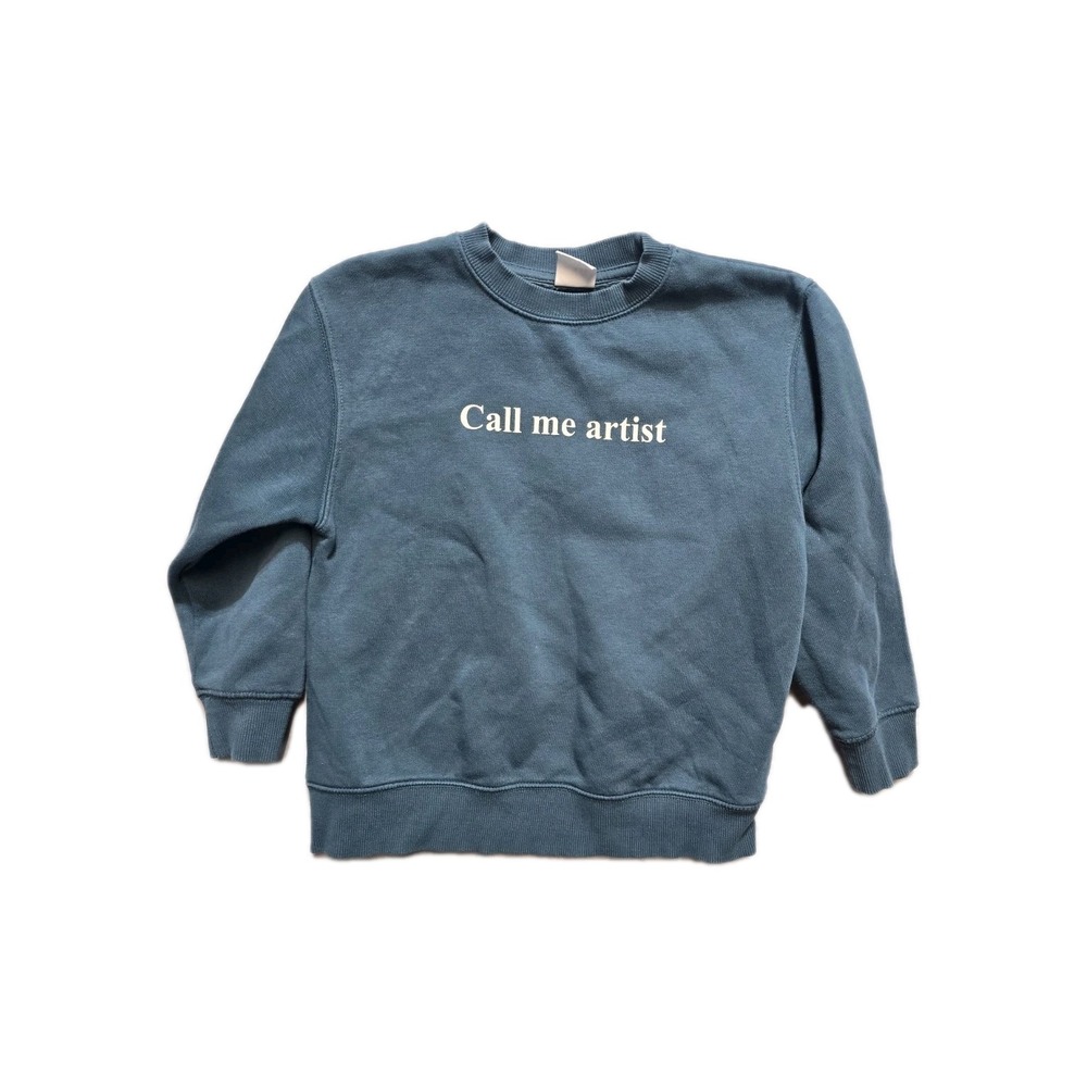 Zara Kids‎ Sweatshirt 7 Green Call Me Artist